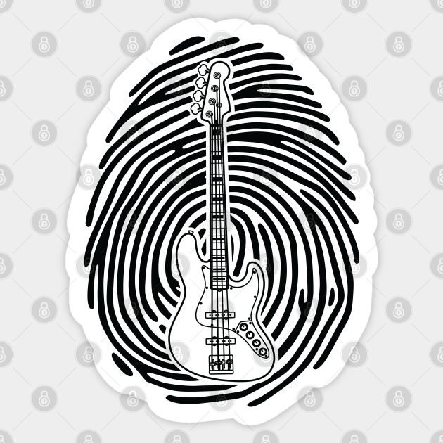 Fingerprint Bass Guitar Outline Light Theme - Fingerprint Bass Guitar